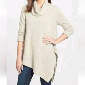Eileen Fisher Wool, Yak, Alpaca Blend Cowl Neck Poncho Style Sweater Small